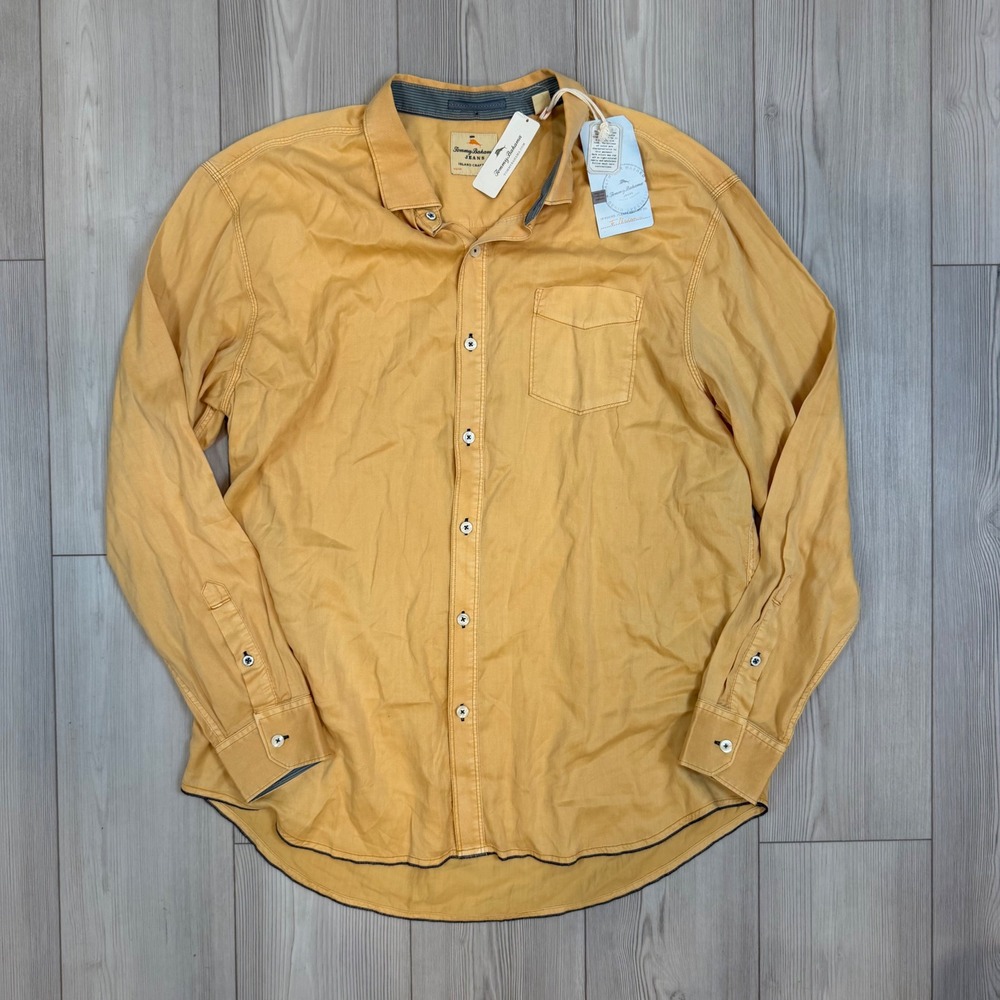 NWT Tommy Bahama Jeans Mens XXL Still Twillin LS Shirt Golden Nugget Tencel